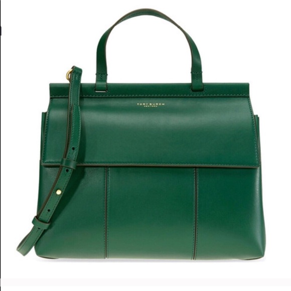Tory Burch Handbags - Tory Burch Block-T Satchel Green Purse